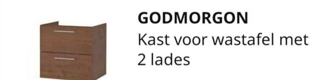 Nieuwe GODMORGON wastafelkast - Bruin gefineerd essen, Ophalen, Nieuw, Wastafelkast
