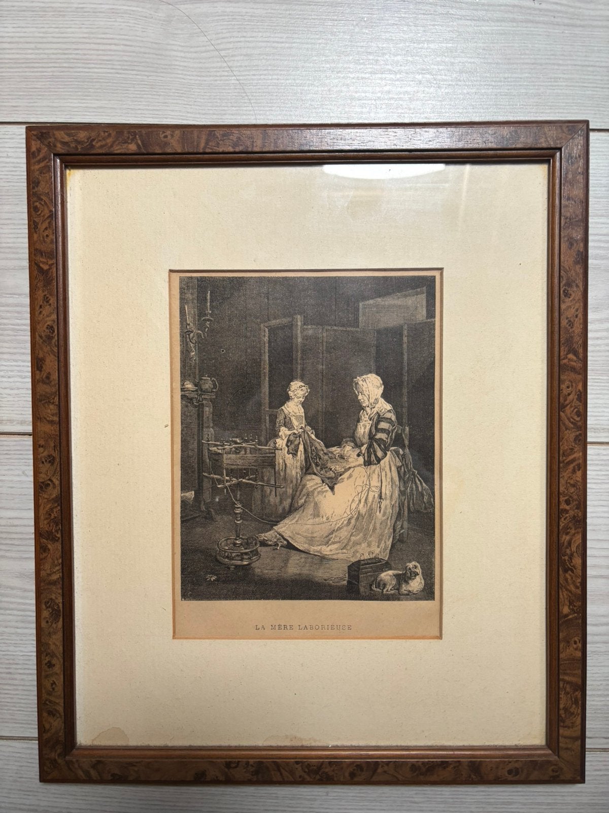 Prent 'La Mère Laborieuse' (J.S. Chardin) in klassieke lijst, Ophalen