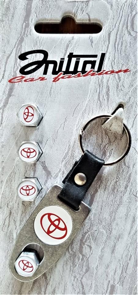 SETJE TOYOTA VENTIELDOPJES MET SLEUTELHANGER., Verzenden, Nieuw