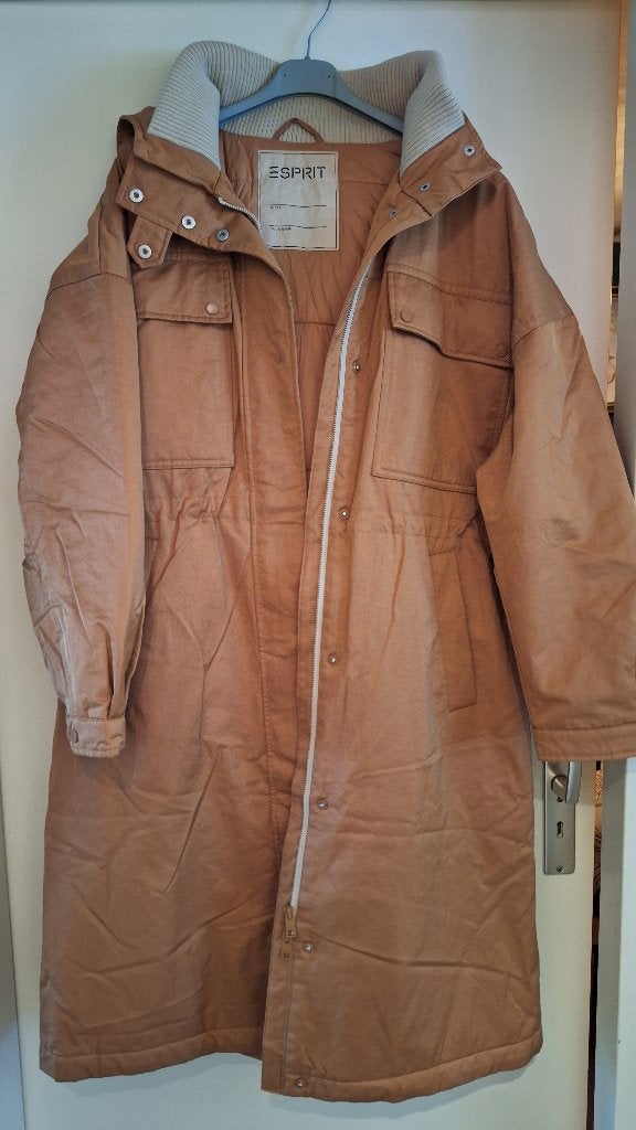 Esprit winterjas kleur okergeel/ roestbruin mt xl, Bruin, Maat 42/44 (L), Ophalen of Verzenden, Gedragen