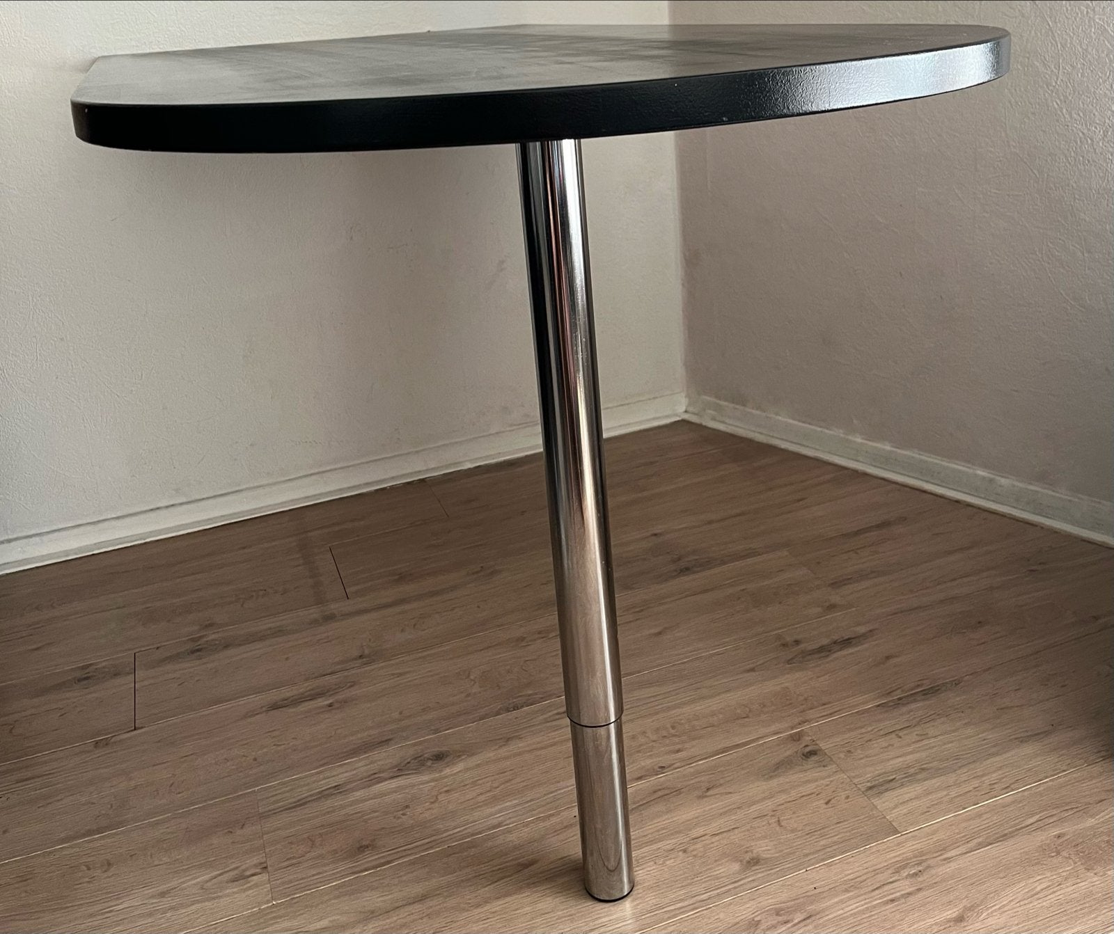 Verstelbare ovale zwarte eettafel / bartafel 70x140, Ophalen, Gebruikt, 100 tot 150 cm, 50 tot 100 cm