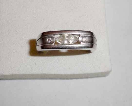 Ring 925 zilver zirkonia markies vintage design, Verzenden, 19 tot 20, Zo goed als nieuw, Dame of Heer