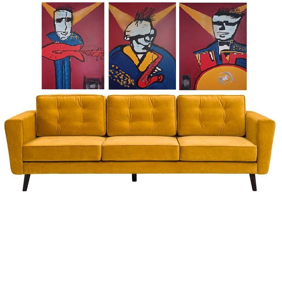 groot drieluik herman brood stijl, Antiek en Kunst, Kunst | Schilderijen | Modern, Ophalen of Verzenden