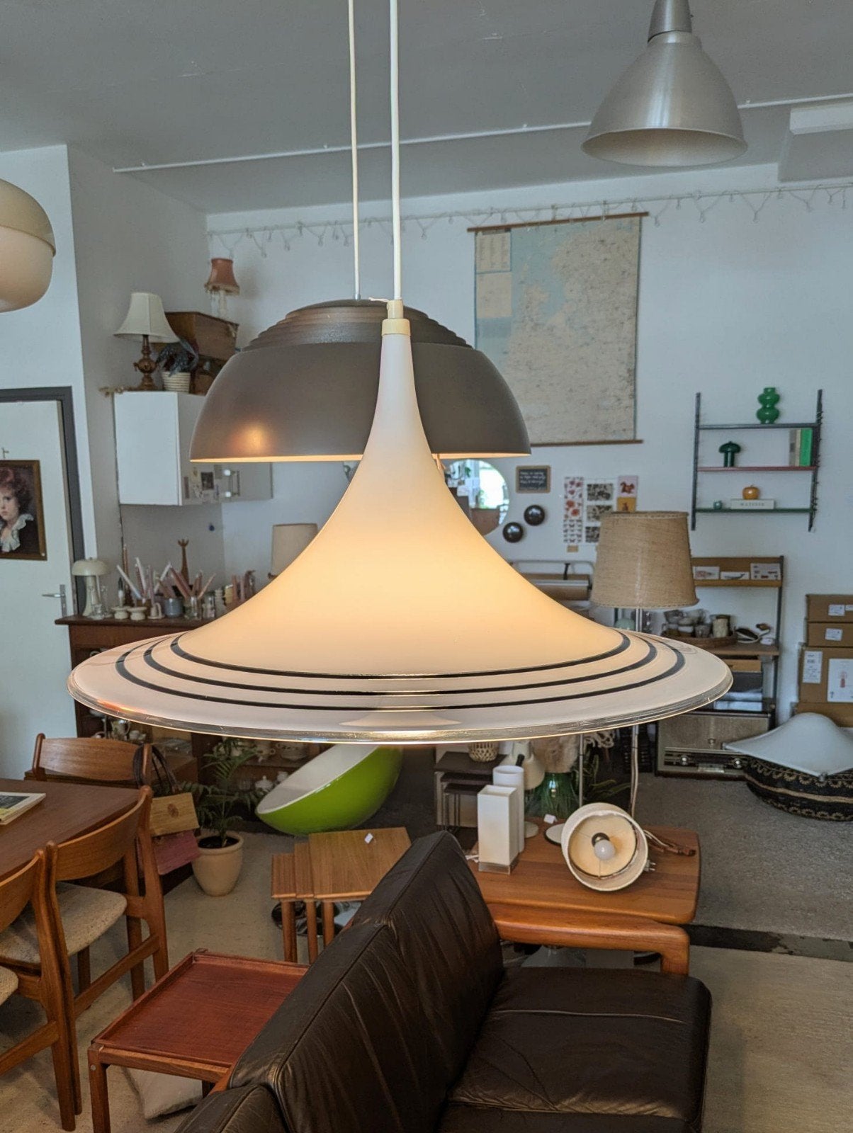 Vintage Space Age, heksenhoed hanglamp, Ophalen, Kunststof, Gebruikt, .