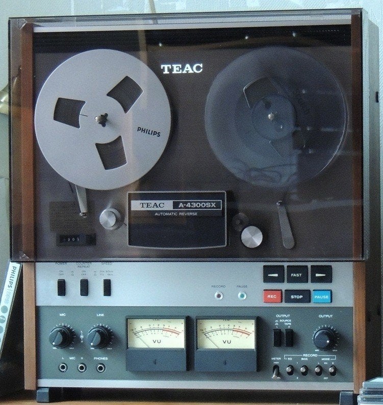 TEAC A-4300SX Bandrecorder compleet, Audio, Tv en Foto, Ophalen, Bandrecorder, Met stofkap