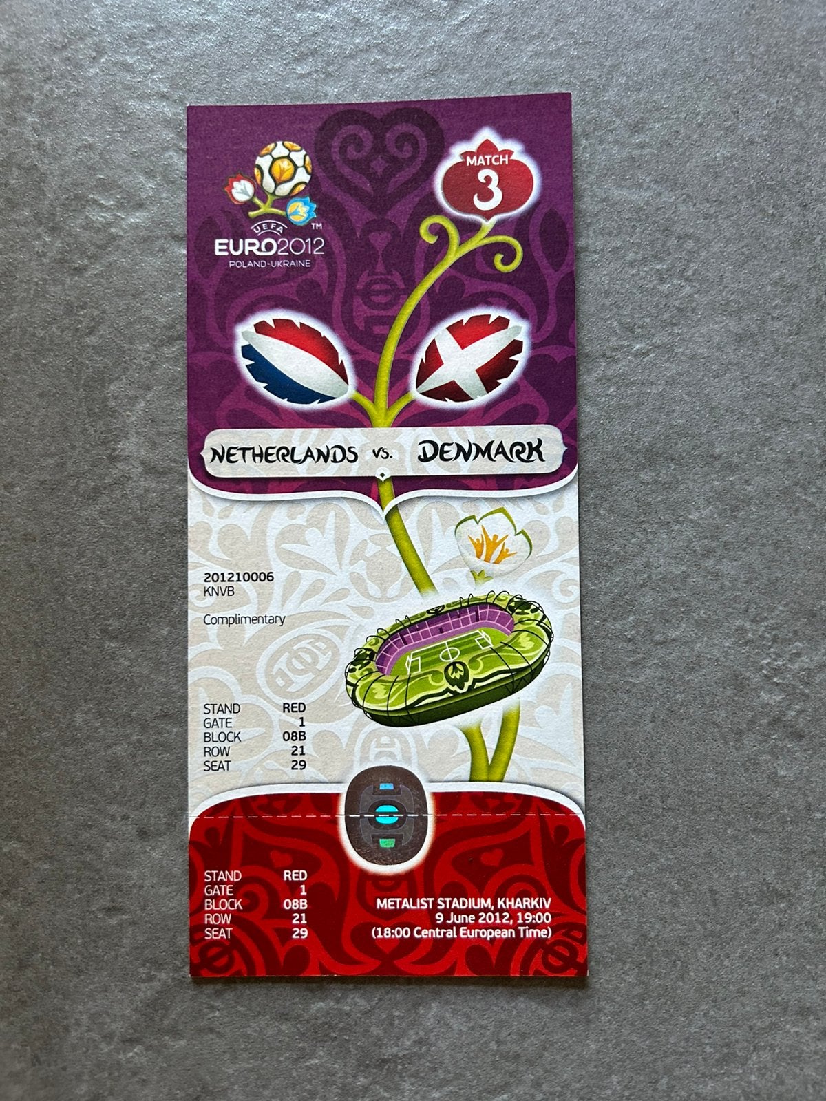 Nederland - Denemarken ticket, Ophalen of Verzenden, Overige binnenlandse clubs, Overige typen