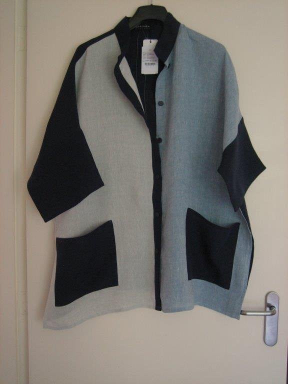 Nieuw! Zeer exclusieve linnen jas-bloes KARVINEN snazzeys, Kleding | Dames, Blauw, Nieuw, Ophalen of Verzenden, Karvinen