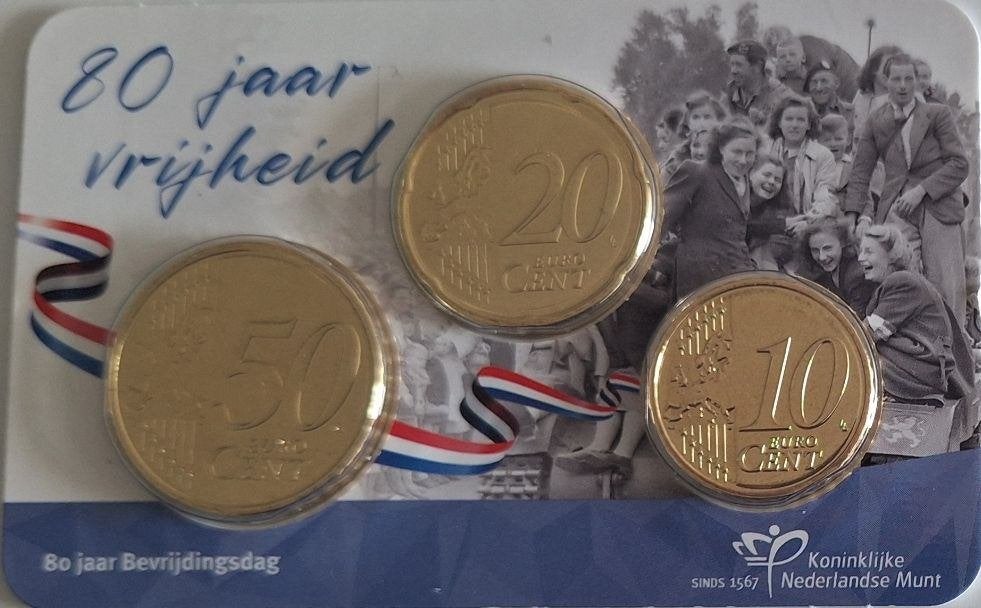 Coincard 2025 - 80 jaar Bevrijdingsdag - BU, Verzenden, Overige landen, Overige waardes, Setje