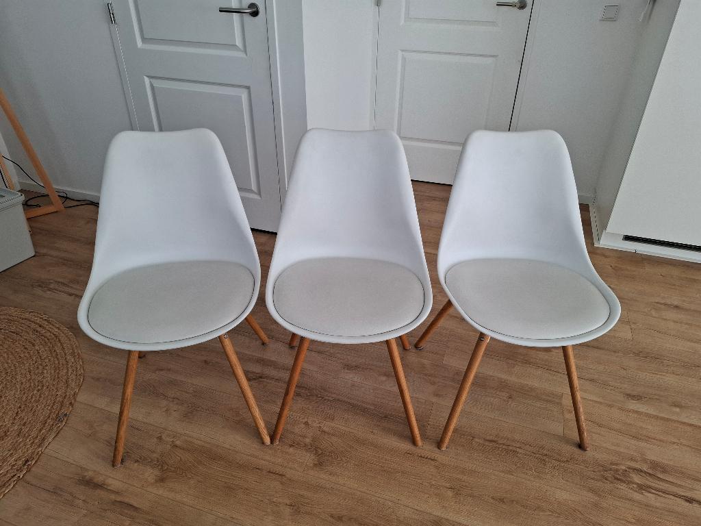 3 stoelen JYSK, Ophalen, Gebruikt, Wit, Drie