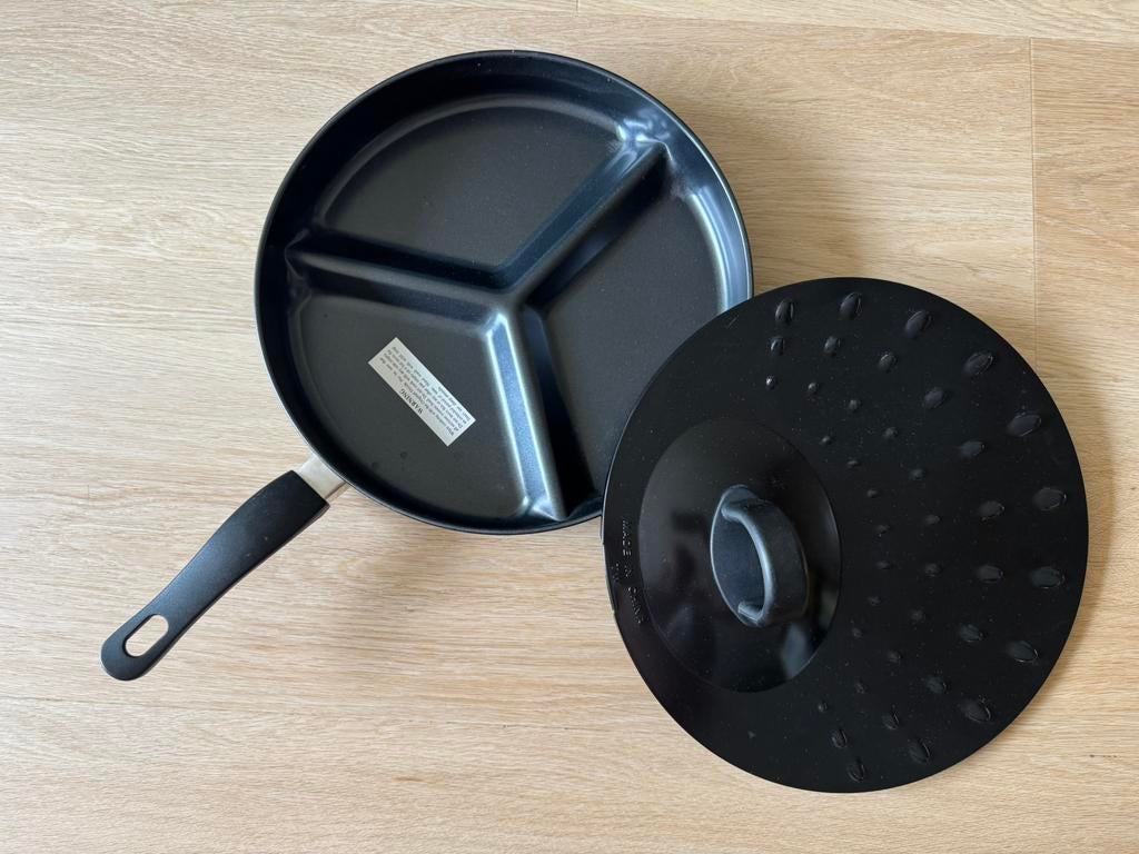 Original Divide Pro Pan –3-vaks koekenpan, ook bbq barbecue, Ophalen, Nieuw, Aluminium, Koekenpan of Braadpan