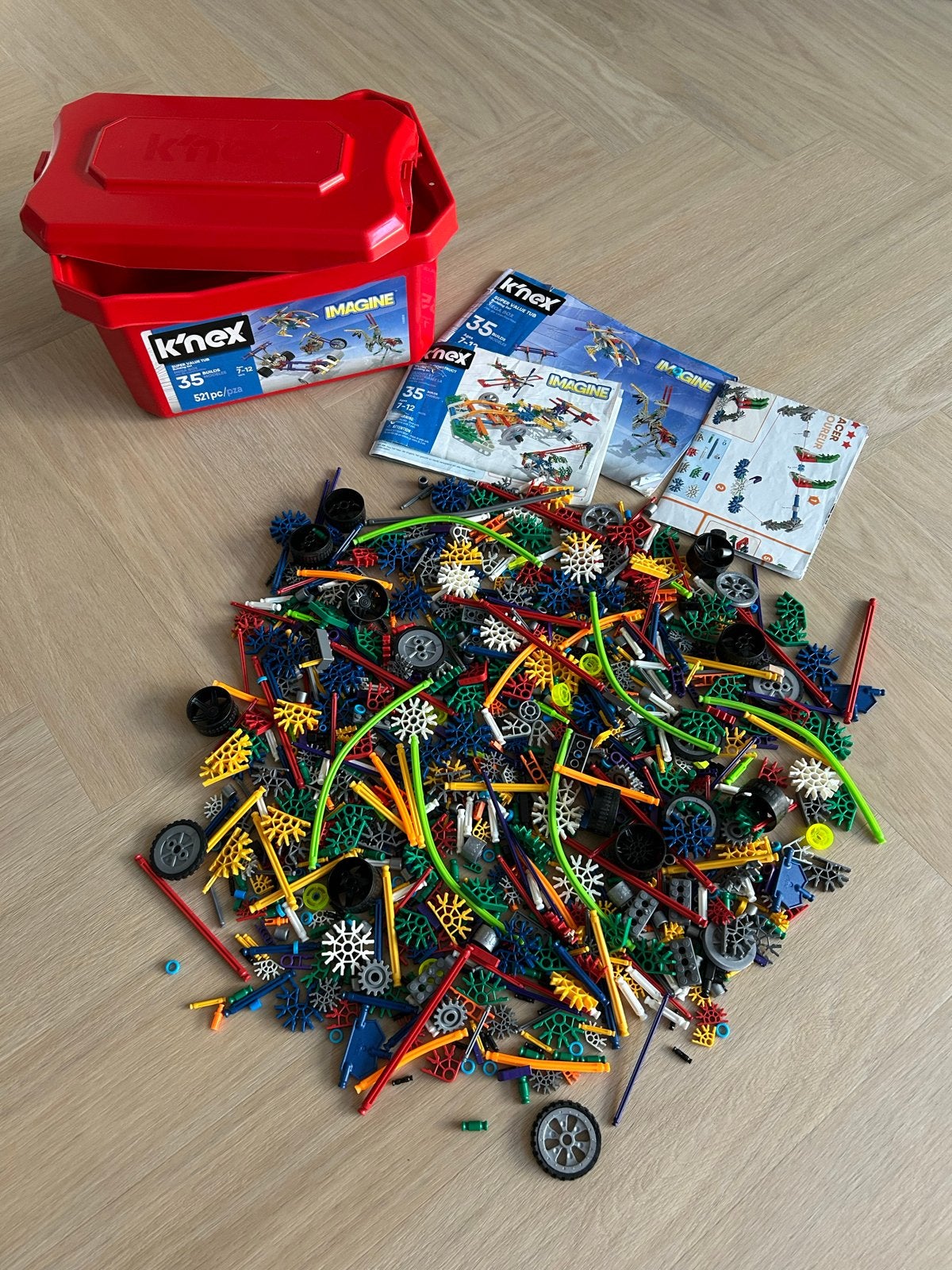 K'nex bouwset met opbergbox en instructies, Kinderen en Baby's, Speelgoed | Bouwstenen, Ophalen, Gebruikt, K'nex
