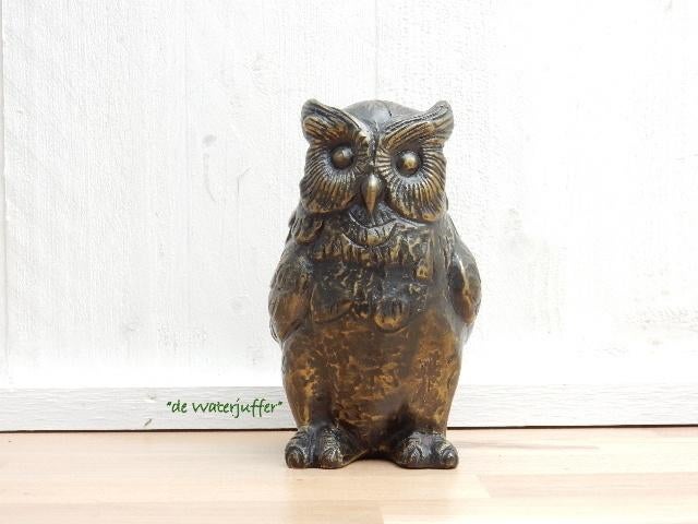 063* Bronzen ransuil (Boven €75 geen verzendkosten), Ophalen of Verzenden, Nieuw, Overige materialen, Dierenbeeld