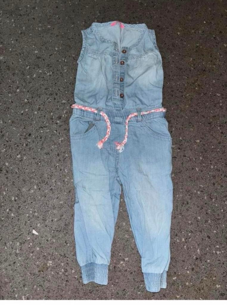 Leuke denim jumpsuit maat 80 voor meisje, Kinderen en Baby's, Babykleding | Maat 80, Ophalen of Verzenden, Zo goed als nieuw, Meisje