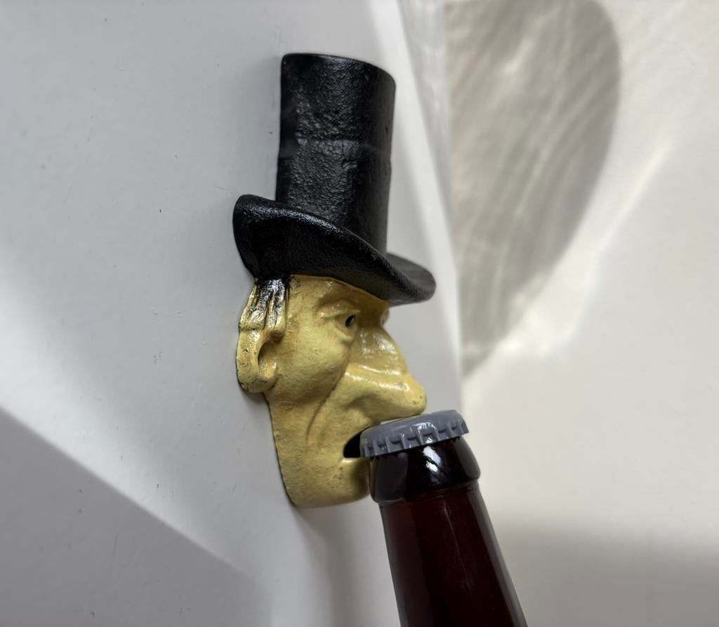 IJzeren muur flessenopener, Mr. Lincoln., Ophalen of Verzenden