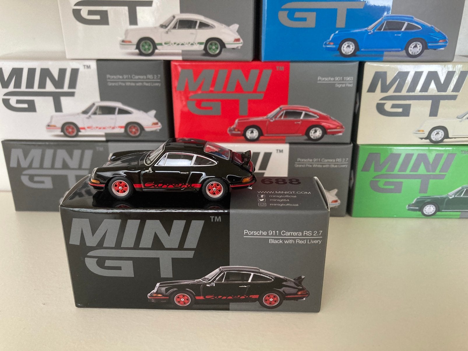 Mini GT Porsche 911 Carrera RS 2.7, Ophalen of Verzenden, Zo goed als nieuw, Auto