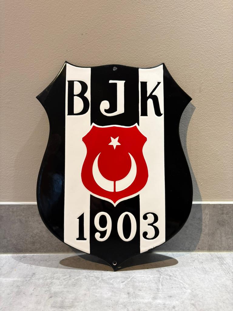 Emaille bord voetbalclub Beşiktaş JK mancave bar café, Ophalen of Verzenden, Zo goed als nieuw, Buitenlandse clubs, Overige typen