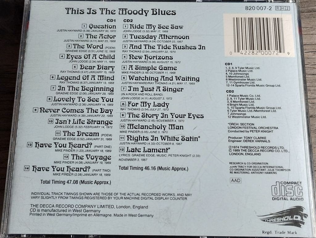 The Moody Blues ‎- This Is The Moody Blues [2 CD], Ophalen of Verzenden, Zo goed als nieuw, Poprock
