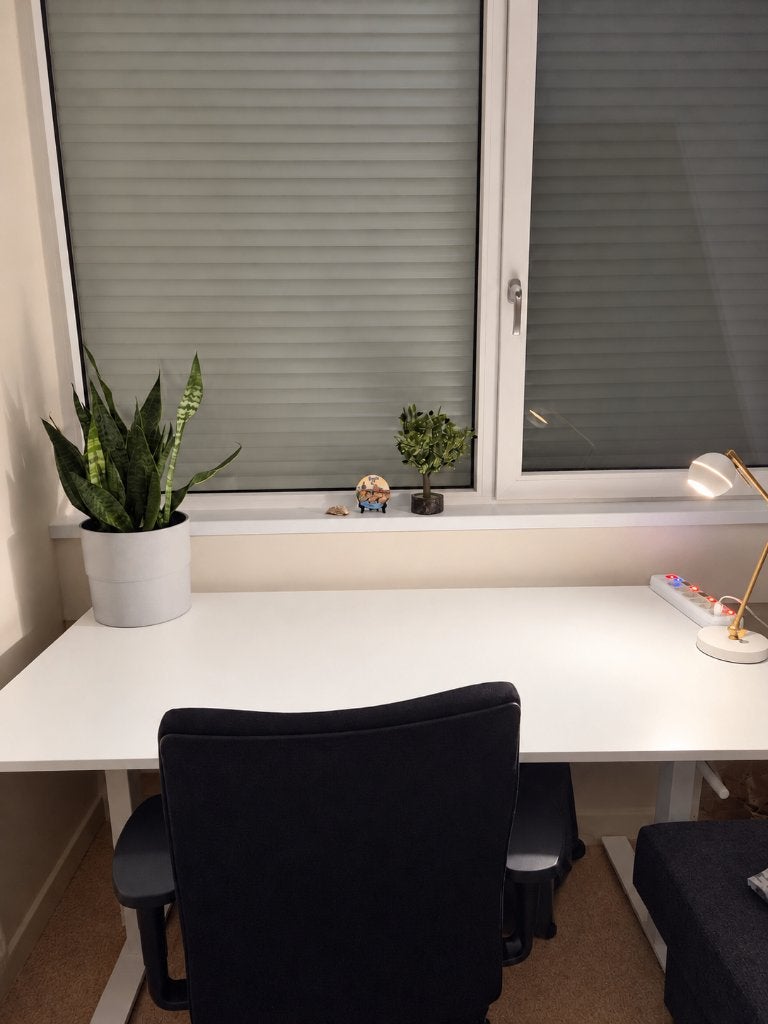 IKEA TROTTEN zit-sta bureau 160x80 wit – zo goed als nieuw, Ophalen, 160 cm, Scandinavisch, Spaanplaat of MDF