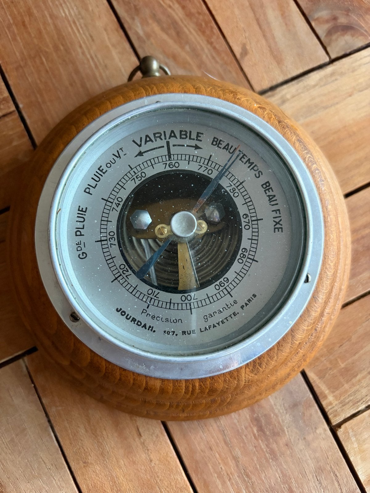 Prachtige Vintage Franse Barometer,Jourdan Paris (Werkend!), Ophalen of Verzenden, Gebruikt, Barometer
