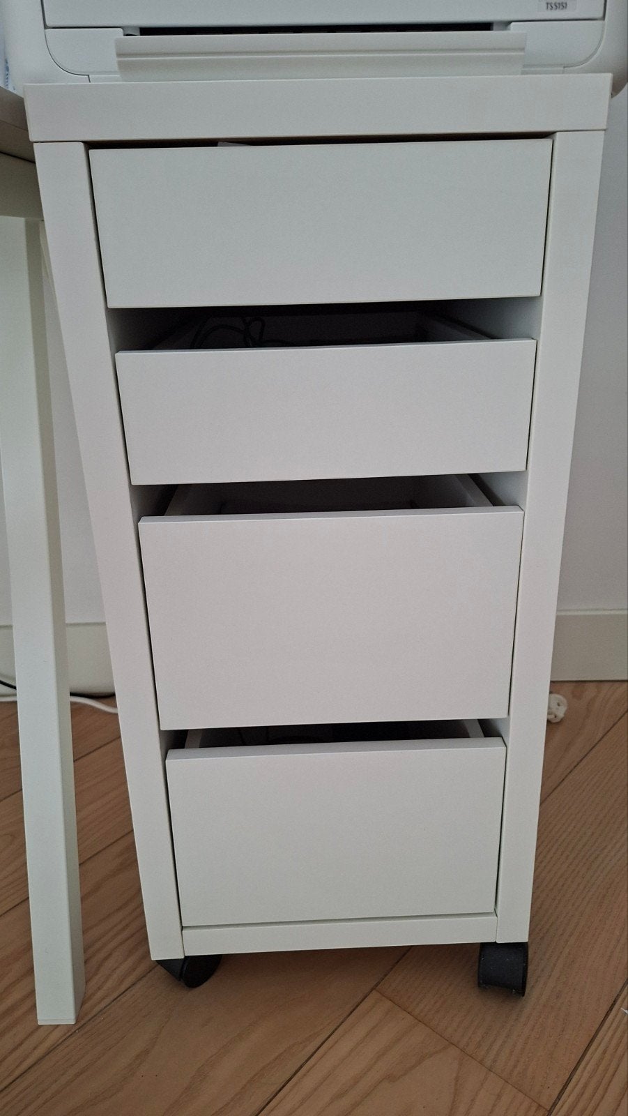 Ladeblok ikea op wielen met 4 laden - Wit, Ophalen, Minder dan 50 cm, Gebruikt, 3 of 4 laden