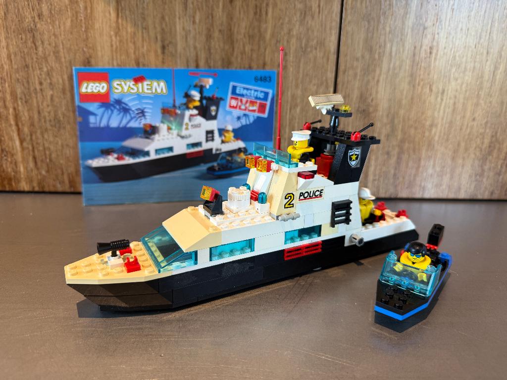 Vintage LEGO Politieboot (light & sound) - 6483, Gebruikt, Lego, Ophalen of Verzenden, LEGOLAND