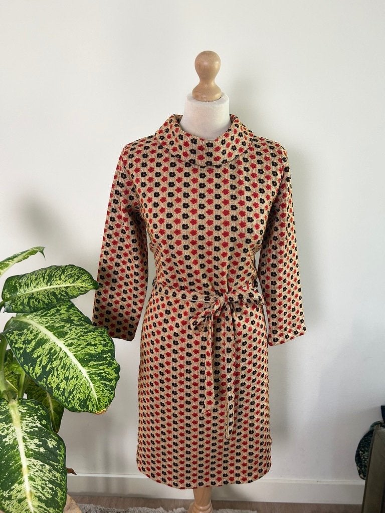 King Louie maat XL glitter Dita dress bloemen 3623, Meerkleurig, Maat 46/48 (XL) of groter, Ophalen of Verzenden, Zo goed als nieuw