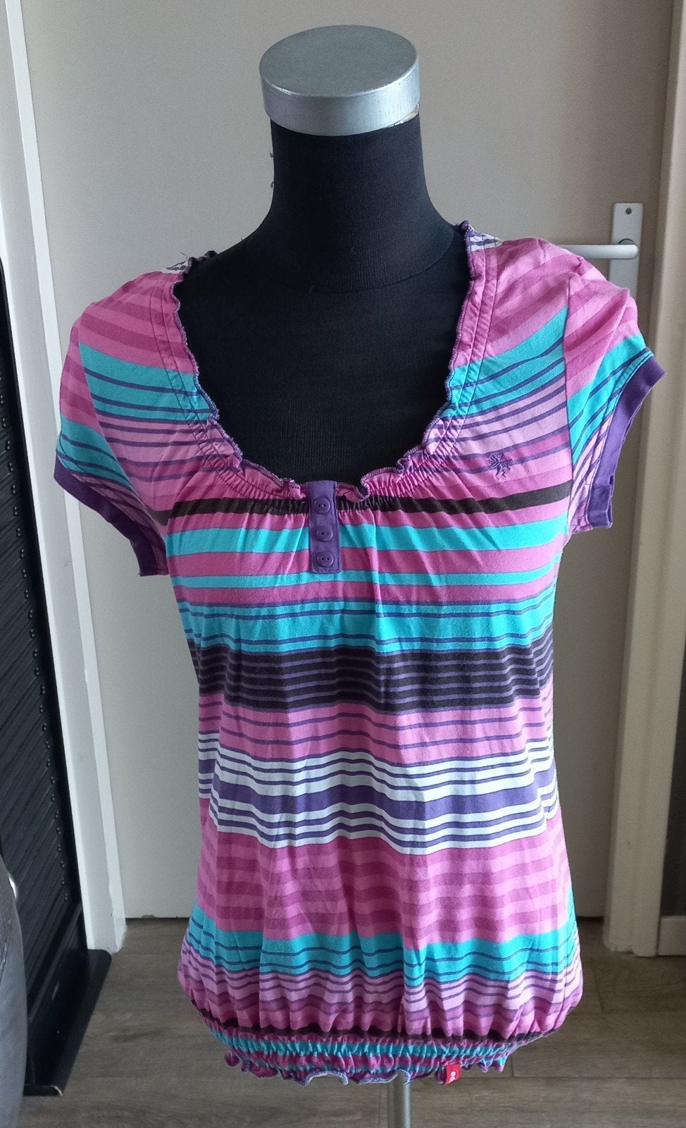 Esprit EDC gestreept T-shirt maat S, Esprit EDC, Ophalen of Verzenden, Korte mouw, Roze