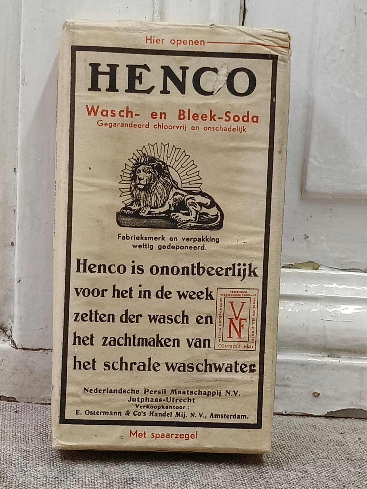 Heel oud pak Henco was- en bleek-soda, Verzamelen, Ophalen of Verzenden, Gebruikt