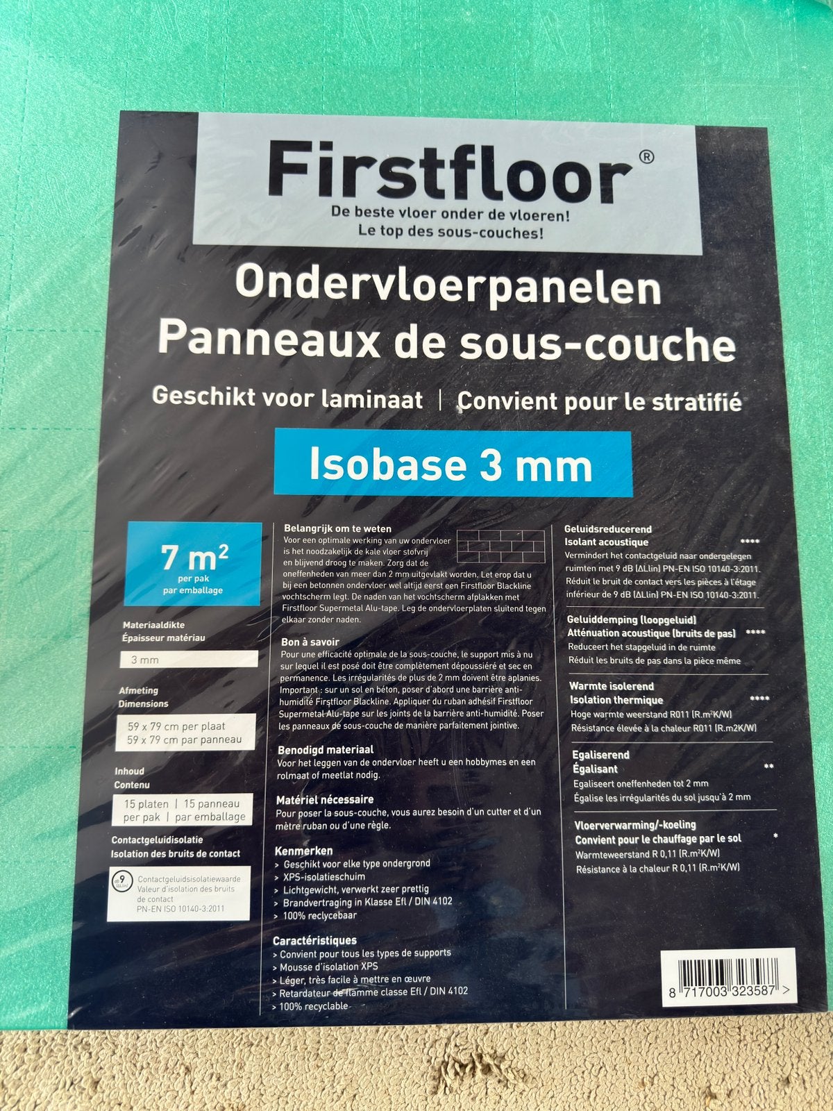Firstfloor isobase 3 mm ondervloer laminaat, Ophalen, Overige materialen, 50 tot 150 cm, Nieuw