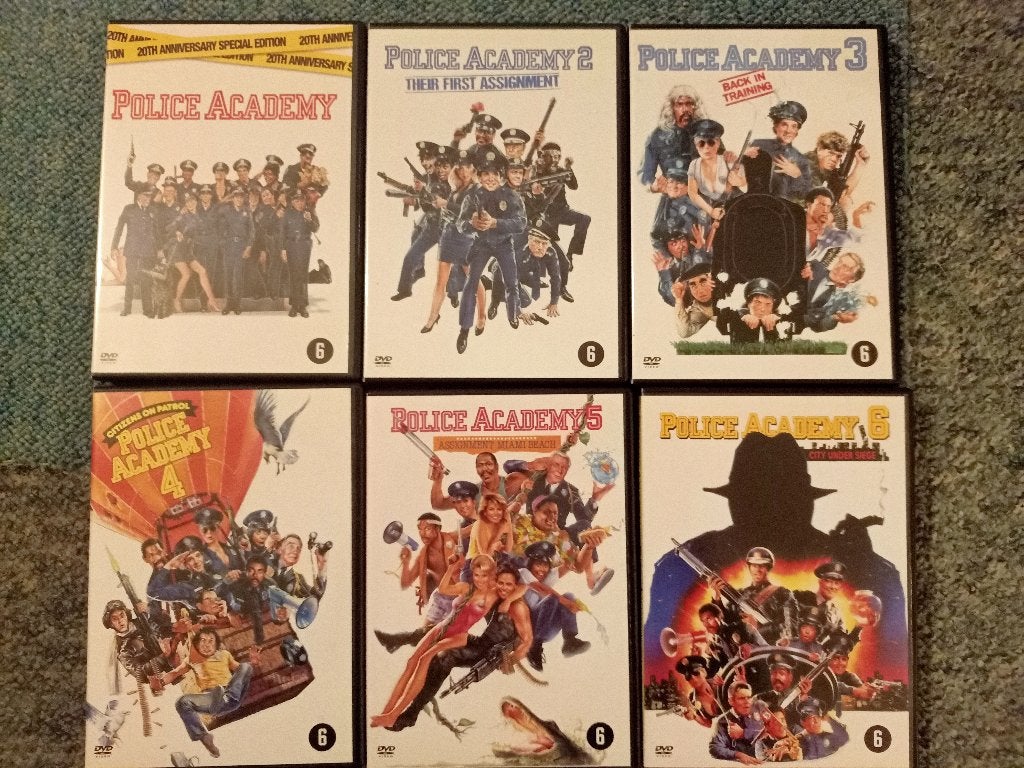 Police Academy Complete Set (Deel 1-6) DVD, Actiekomedie, Boxset, Ophalen of Verzenden, Zo goed als nieuw