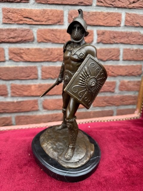 ROMEINSE GLADIATOR, bronzen topbeeld, Antiek en Kunst, Antiek | Koper en Brons, Ophalen of Verzenden, Brons