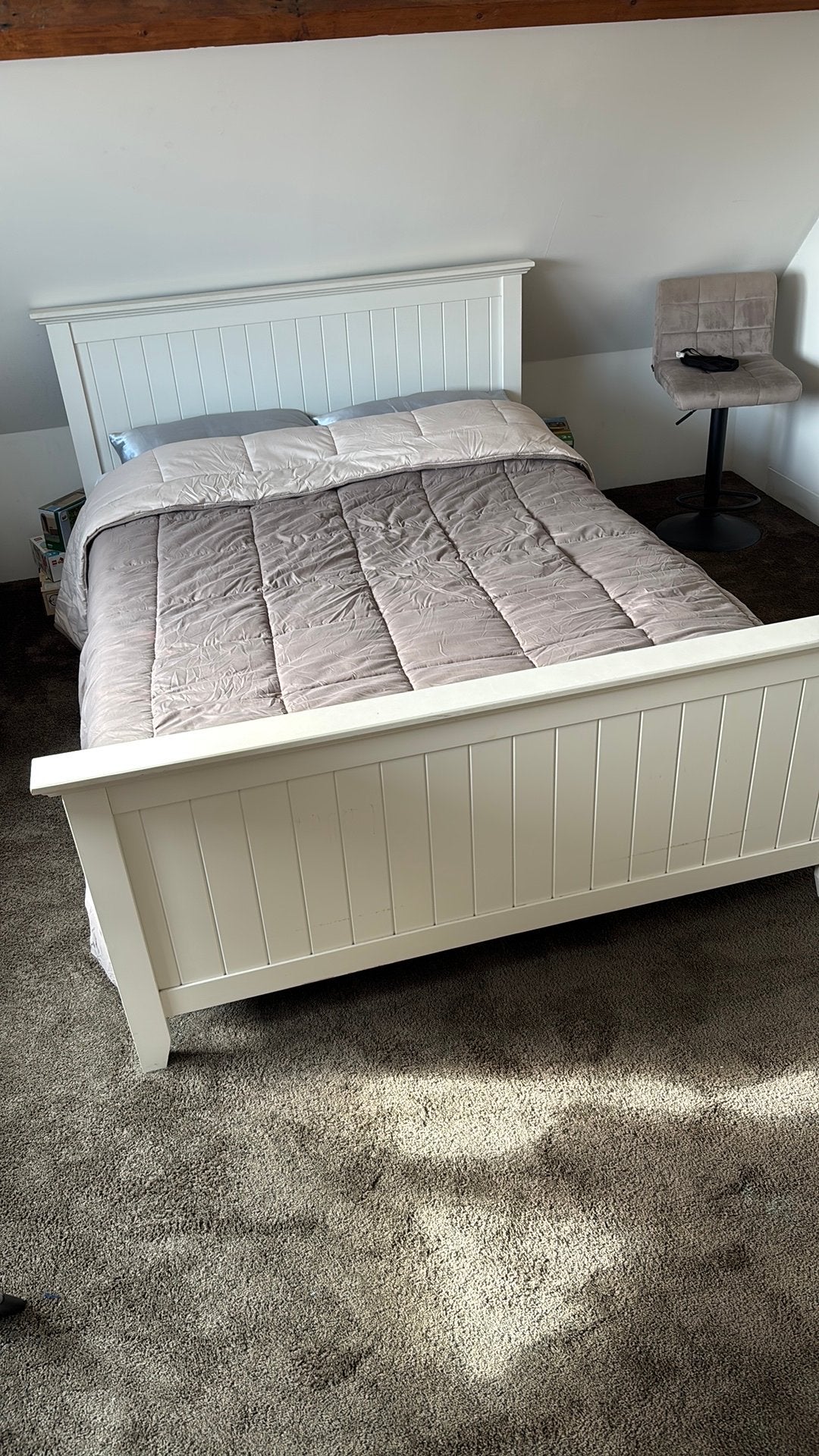 Twijfelaar bed créme kleur, Huis en Inrichting, Ophalen, Zo goed als nieuw, Eenpersoons, Hout