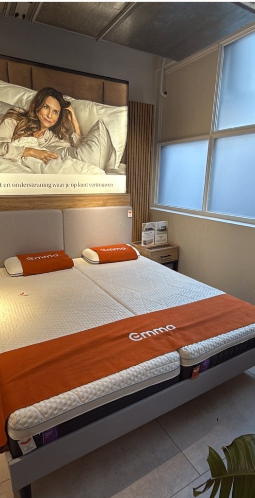 Emma bed 180x200 praktisch nieuw, Ophalen, Verstelbaar, 180 cm, Grijs