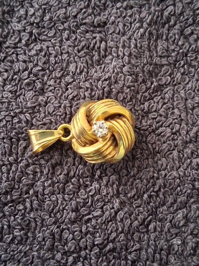 hanger geel goud met diamantje, Ophalen, Overige voorstellingen, Geel, Zo goed als nieuw