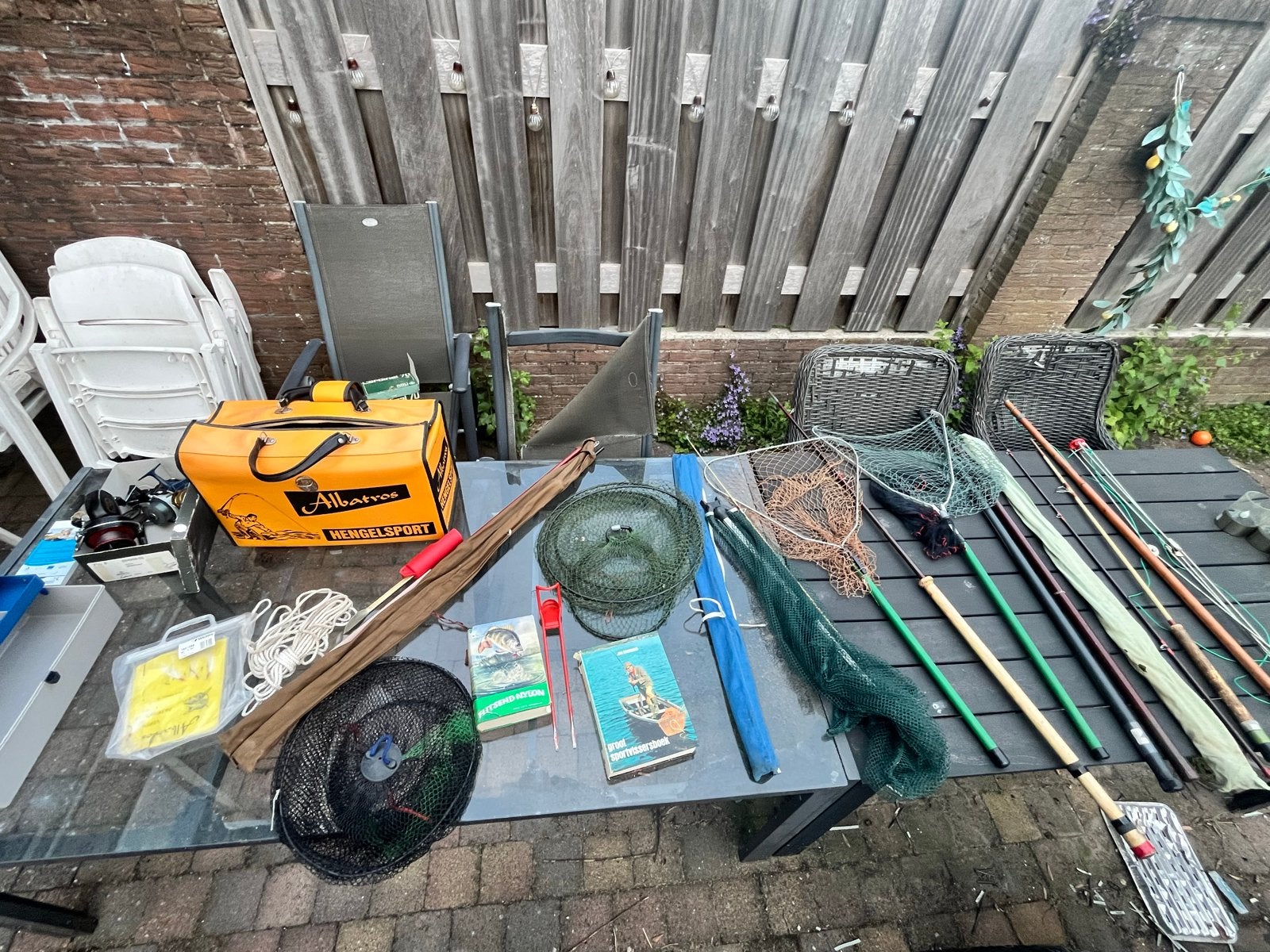 Antieke visspullen: Molens, Hengels, schepnetten en meer, Ophalen of Verzenden, Gebruikt, Molen