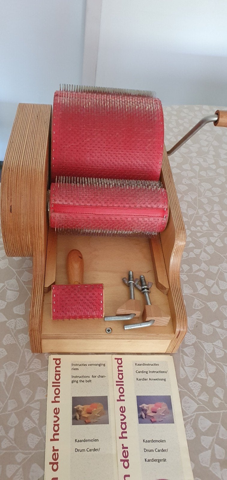 Zeer mooie kaardemolen - drum carder, Ophalen of Verzenden, Gebruikt