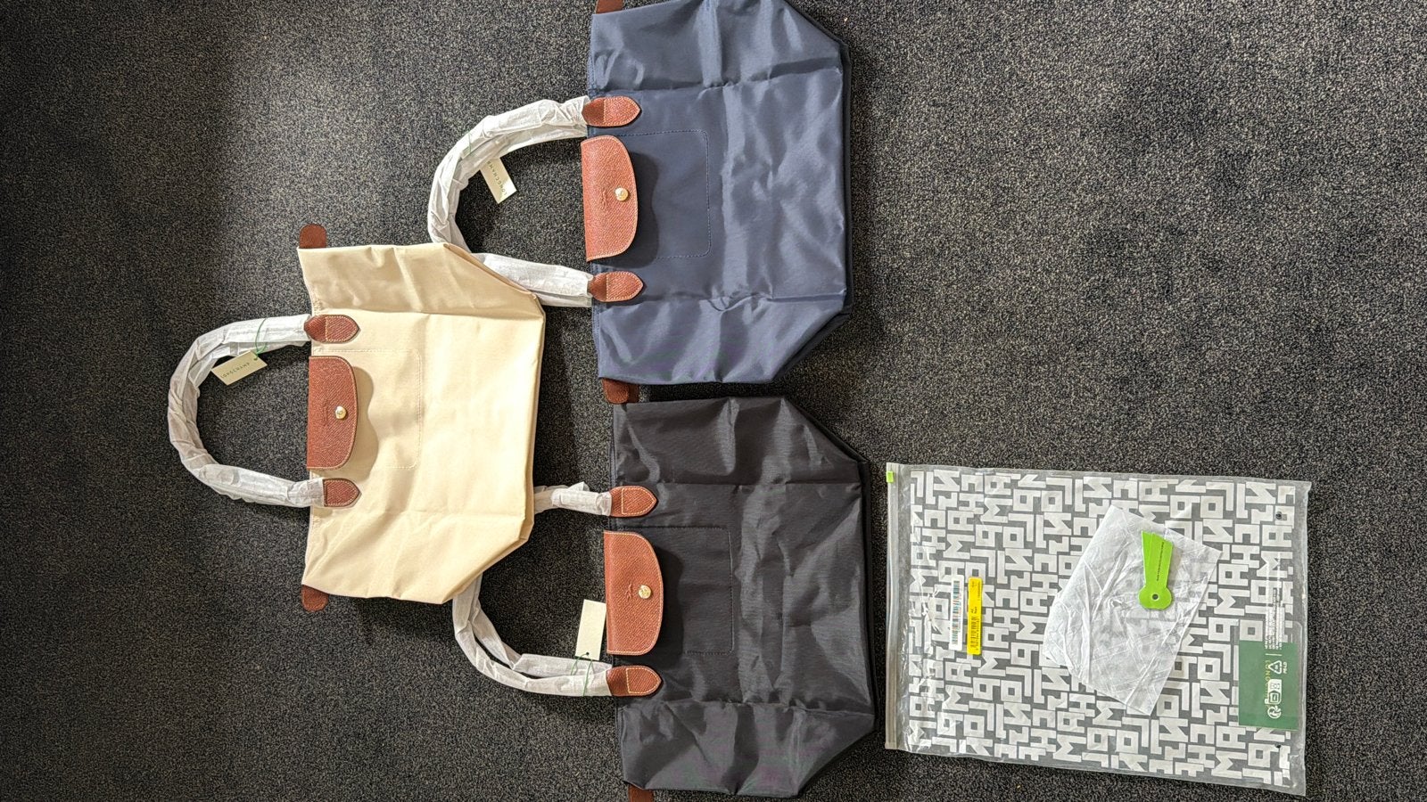 Longchamp 1 op 1 Handtas - Blauw en Beige, Ophalen of Verzenden, Nieuw, Blauw, Handtas