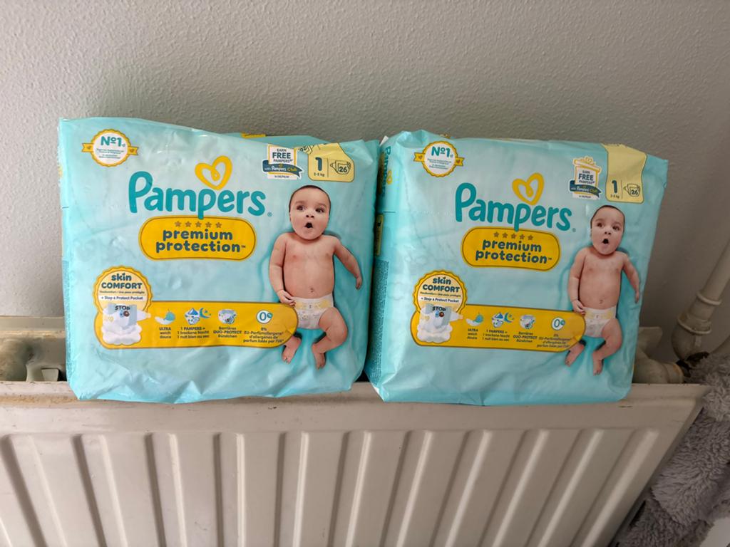 Pampers Premium Protection Luiers Maat 1 (2 ongeopen pakken), Ophalen of Verzenden, Gebruikt