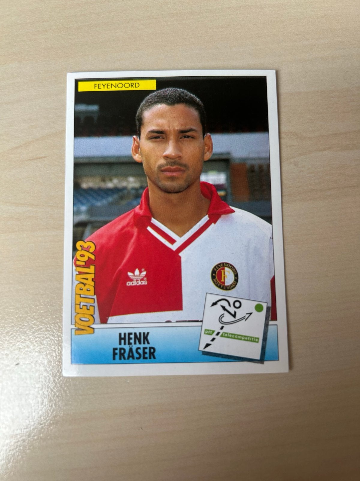 Voetbal '93 Panini Plaatje Henk Fraser Feyenoord #38, Ophalen of Verzenden, Zo goed als nieuw, Sticker