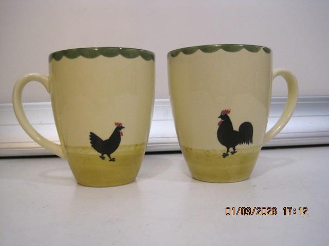 kippen servies zeller 2 mokken 10,5 hoog 9 dia (378), Overige typen, Ophalen of Verzenden, Zo goed als nieuw, Overige stijlen