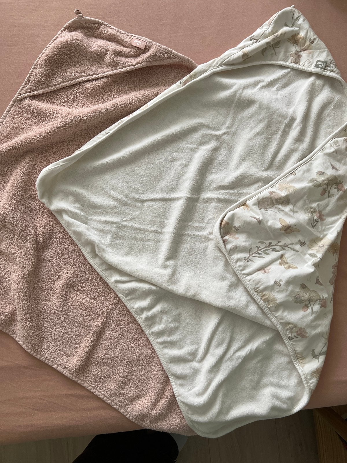 Jollein Wikkeldekens / Badcape - Roze en Bloemenprint, Kinderen en Baby's, Ophalen, Wasbaar, Jollein, Zo goed als nieuw