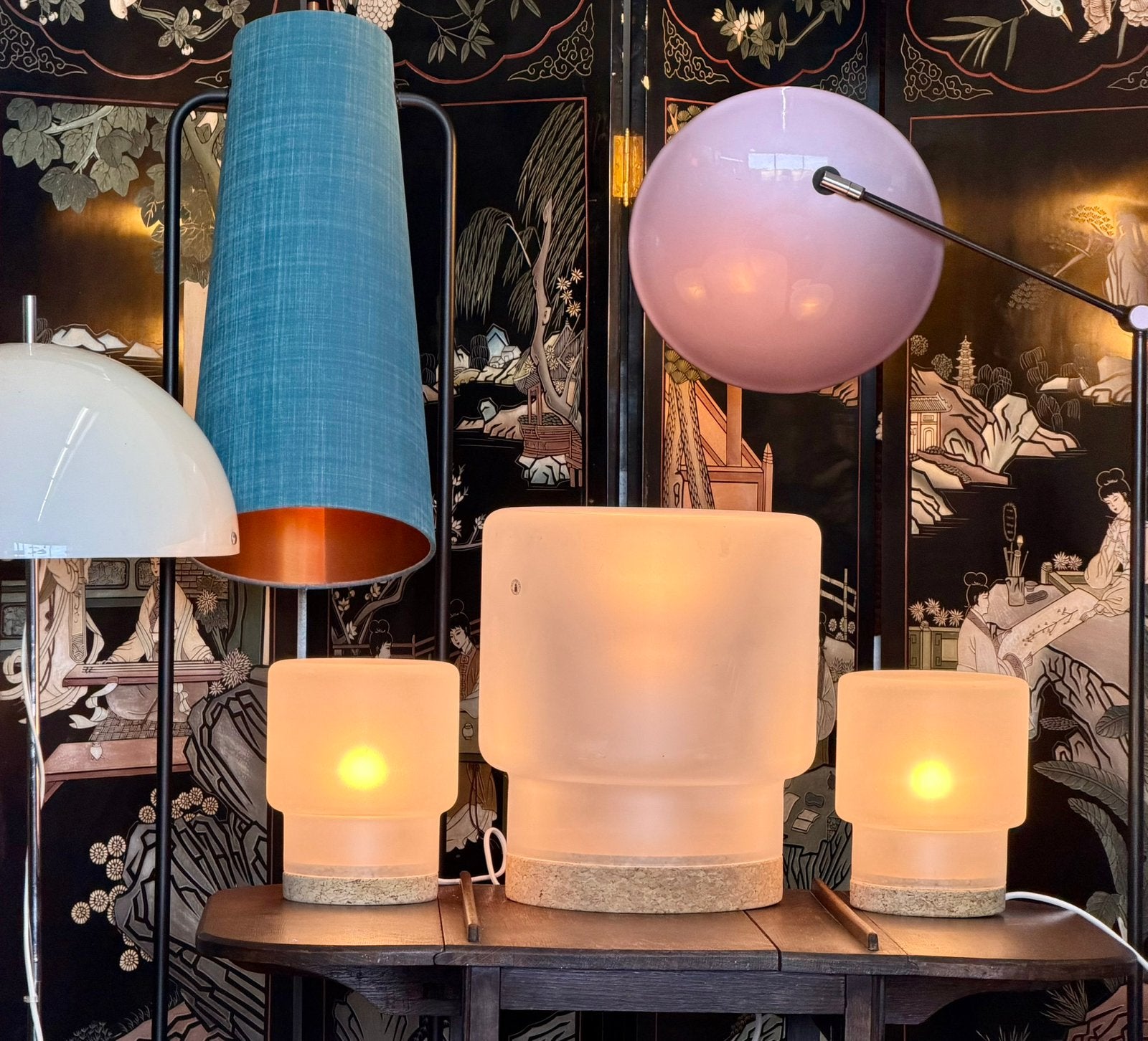 Set van 3 IKEA SINNERLIG tafellampen – Ilse Crawford, Ophalen, Minimalistisch, Wit, Zo goed als nieuw