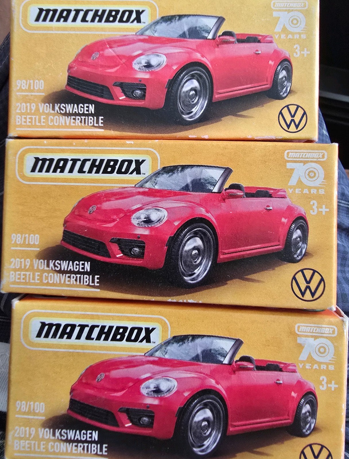 Matchbox 2019 Volkswagen Beetle Convertible (3 stuks), Ophalen of Verzenden, Nieuw, Auto
