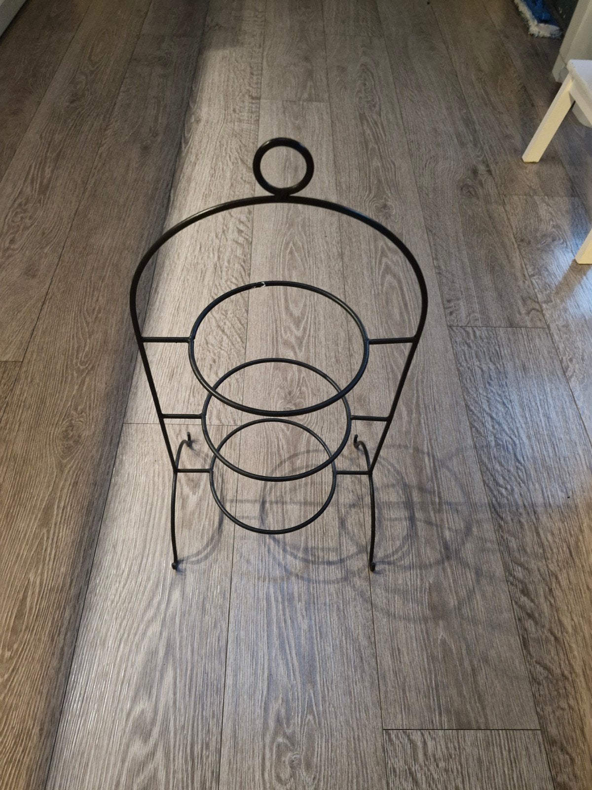 Metalen high tea etagère met 3 ringen, zwart, Ophalen, Zwart, Zo goed als nieuw, Metaal