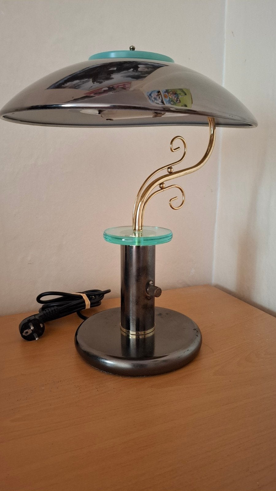 vintage bankierslamp notarislamp 80s 90s, Goud, Ophalen of Verzenden, Bankierslamp, Vintage