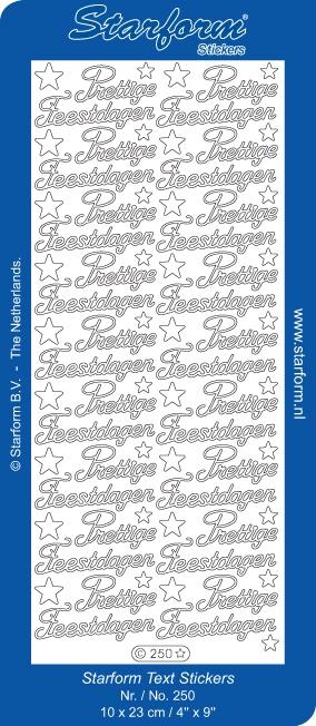 Starform 250 zilver 18 x Prettige Feestdagen stickervel, Ophalen of Verzenden, Nieuw, Sticker
