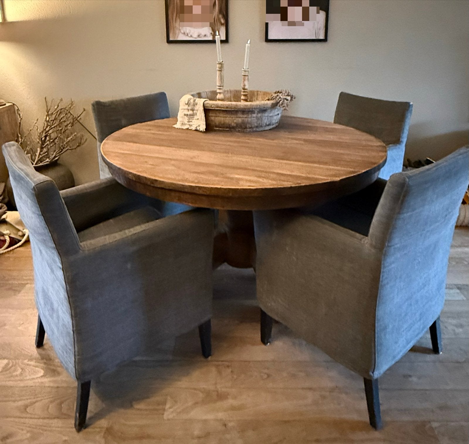 Ronde eettafel Aura Peeperkorn - Zo goed als nieuw, Huis en Inrichting, Ophalen, 100 tot 150 cm, Rond, Zo goed als nieuw