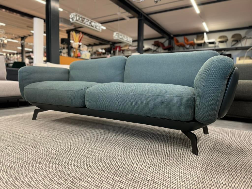 Nieuw Leolux Nardo Bank 3 Zits Stof leer groen Design, Leolux, Ophalen of Verzenden, Rechte bank, Pode Evidence