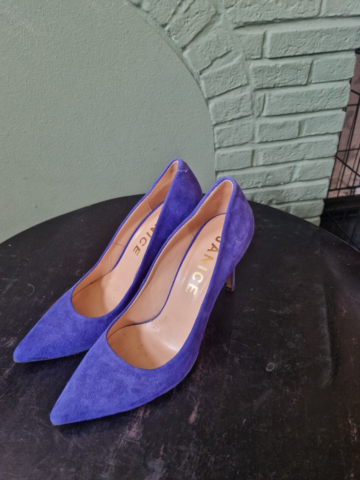 JANICE hakken mt 39 Kobaltblauw, Suede, Ophalen of Verzenden, Zo goed als nieuw, Blauw