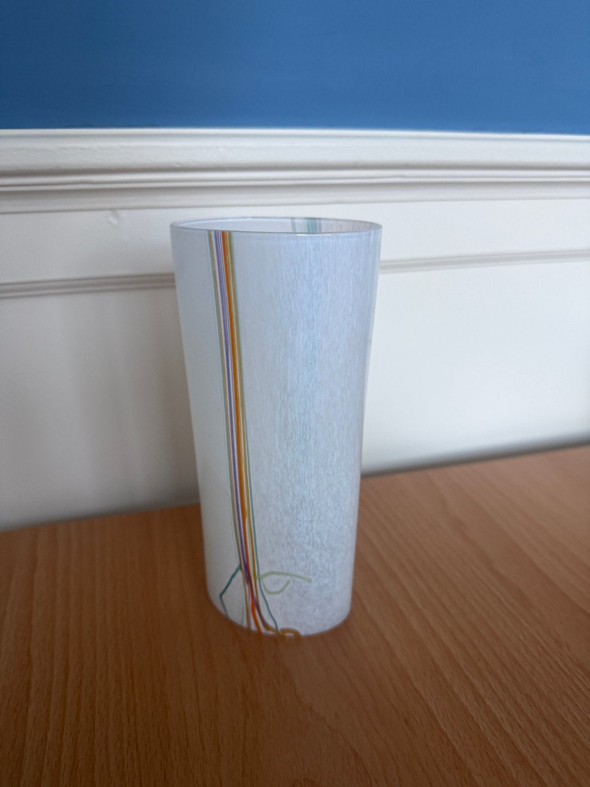 Bertil Vallien Rainbow Glazen Vaas, Kosta Boda, Zweden, Antiek en Kunst, Glas, Meerkleurig, Vaas, Ophalen of Verzenden
